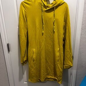 Yellow/ green Hooded Long Sleeve Dress NY&company women’s size M